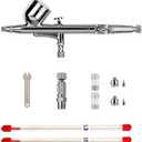 0.2/0.3/0.5mm Dual-Action Gravity Feed Airbrush Spray Gun Nail Painting Kits with Quick Connector Airbrush Needle Nozzle Nozzlecap