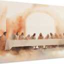 Jesus Last Supper Canvas Wall Art, Leonardo da Vinci Pictures Canvas Print Posters Wall Decor, Christian Wall Art Home Decor for Living Room Dining Room Decor 24x36 inch Framed (Religious)