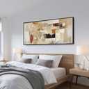 susimond Modern Abstract Wall Art 24x48 Inch Large Wall Art for Living Room with Aluminum Frame Horizontal Wall Art Waterproof Crystal Artwork for Walls for Sofa Fireplace Bedroom Office Hotel