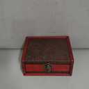 Vintage Decorative Wooden Box with lock and key, Wooden Box with Hinged Lid Jewelry Keepsake Storage Treasure Jewelry Chest
