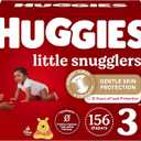 Baby Diapers Size 3 (16-28 lbs), 156ct, Huggies Little Snugglers
