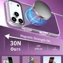 Magnetic for iPhone 17 Pro Case 360 Spin Stand Purple | Compatible with MagSafe, Military-Grade Protection,Non-Yellowing, Clear Scratch-Resistant Back Cover for 17 Pro 6.3