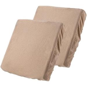 uxcell 2 Pcs Couch Cushion Cover, 20"x20" Polyester Stretch Sofa Cushion Cover Magic Sofa Covers Washable, Non-Slip Covers with Elastic Bottom for Sofa Seat for Home, Light Brown