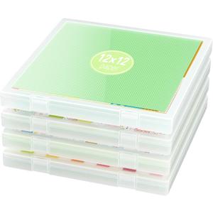 iBune 4 Pack 12x12 Scrapbook Paper Storage, Plastic Storage Organizers Craft Storage Box, Art Supply Puzzle Storage Box, Inner Size 12.2 x 12.2 x 0.85 in iBune 4 Pack 12x12 Scrapbook Paper Storage, Plastic Storage Organizers Craft Storage Box, Art Supply Puzzle Storage Box, Inner Size 12.2 x 12.2 x 0.85 in
