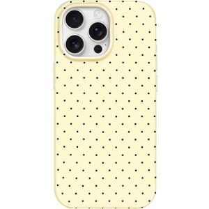 Hython for iPhone 16 Pro Case Cute Polka Dot Aesthetic Design Simple Cover 6.3", Thin Slim Anti-Scratch Soft TPU Bumper Shockproof Rubber Protective Phone Cases for Women Girls Girly Boys, Yellow