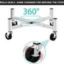 Expandable 15-27" Fire Pit Rolling Stand Heavy-Duty 360 Swivel & Locking Wheels, Universal Fit for Solo Stove & Ninja Fireside 360, Rust-Proof Stainless Steel for Patio, Camping, Outdoor