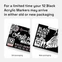 ARTISTRO 12 Black Paint Pens for Rock Painting, Stone, Ceramic, Glass, Wood, Fabric, Scrapbooking, DIY Craft Making, Art Supplies, Card Making, Coloring, Acrylic Markers Medium Tip 3.0mm