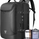 Travel Backpack for Men 50L Expandable Flight Approved Carry on Backpacks Luggage for Travel Water Resistant 17.3 inch Laptop Backpack with USB Charging Port (Black)