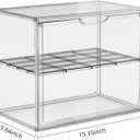 JOYZAN Pastry Display Case, 2 Tier Bread Box for Kitchen Countertop, Acrylic Bread Container with Magnetic Door, Large Bakery Display case for Breads & Muffins 15.3" L x 9.8" W x 11.4" H