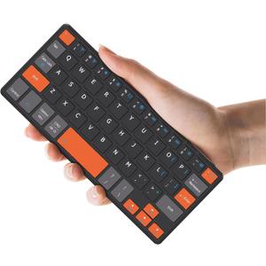 Universal Wireless Keyboard Ultra Light Portable Mini Keyboard with Adjustable Angle Stand&Leather Case,Computer Keyboard Rechargeable Travel Bluetooth Keyboard for iPad Android,Windows and iOS-Orange