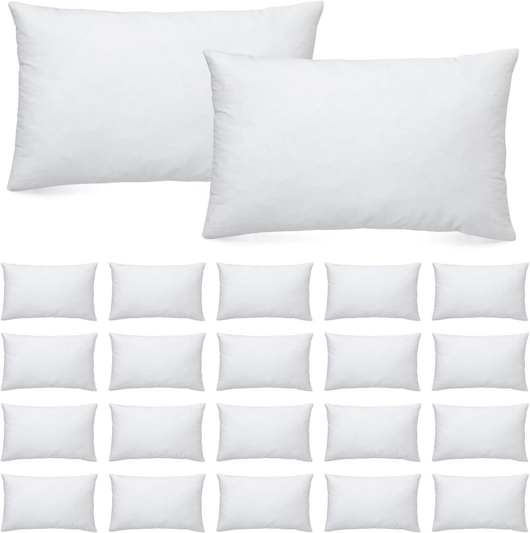 Kigley 20 Pcs Bed Pillow Inserts 20" x 30" Queen Size Pillows for Sleeping Home Hotel Bedding Fluffy Anti-Sensitive White Soft Cushion for Back, Stomach or Side Sleepers Machine Washable