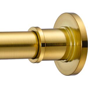 BRIOFOX Industrial Shower Curtain Rod - Rustproof Non-Slip 43-72 Inches, Sunglow Gold