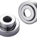 homeemoh Round Pipe Cover Decoration 304 Stainless Steel Escutcheon Plate Decorative Pipe Cover Set, Adjustable Height 20-43cm (Silver,2pcs)