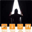 Hiasan Blackout Curtains for Bedroom, 38 x 63 Inches Length - Thermal Insulated & Light Blocking Window Curtains for Living Room, 2 Drape Panels Sewn with Tiebacks, Brown
