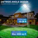 New 6500W Solar Street Lights Outdoor Waterproof - Commercial Outdoor Solar Light, 200pcs High Brightness LEDs, Solar Parking Lot Lights Dusk to Dawn for Yard Garden with Motion Sensor - 4 Pack