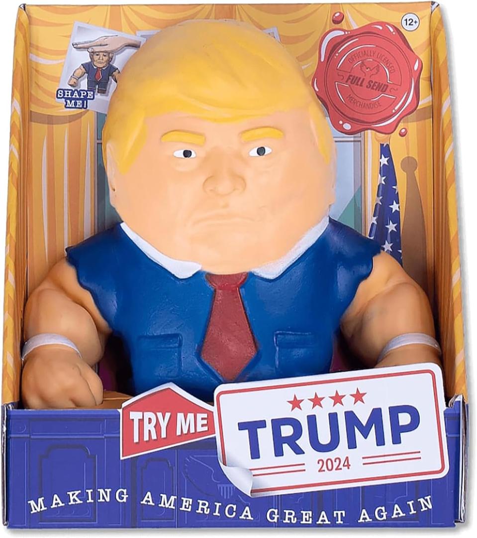 Full Send: Stretch Trump - Squishy Fidget Toy, Shape-Stretch-Squeeze, Tough-Tech Material, Soft Political Plushie, Sensory Stress Reliever, Adults