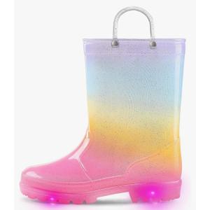 K KomForme Toddler Light Up Rain Boots for Girls Boys Waterproof Rain Boots with Handles Outdoors.11