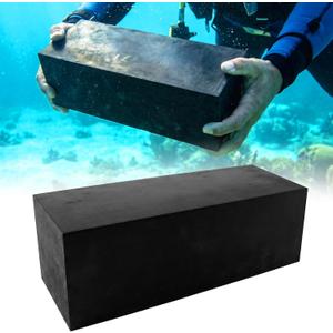 UNIFAMILY 10 LB Diving Training Brick, Black Rubber Dive Weights Block, Water Brick Diving Weight for Strength Swimming, Lifeguard Training & Free Diving, Summer Swimming Pool Safety Accessories, Large