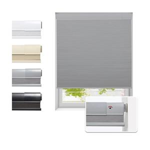 Tonature No Drill Cellular Shades for Indoor Windows, Thermal Insulating & Noise Reducing Honeycomb Blinds, Free Stop Cordless Blackout Shades, Grey,61 1/2" W x 64" H