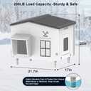 Indestructible Large Heated Cat House for Outside, Heated Outdoor Cat House 100% Weatherproof with Escape Door, Insulated Outdoor Cat Shelter for Multiple Cats Feral Stray Kitty. 21.7"x17"x20"