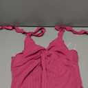 SHENHE Women's Twist Front Tie Halter Neck Split Hem Backless Summer Going Out Crop Top, Hot Pink, XSmall