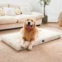 Extra Large Dog Bed for Crate, Orthopedic Dog Bed with Waterproof Lining, Soft Short Plush Surface & Egg Crate Foam, Machine Washable Pet Bed with Removable Cover & Anti Slip Bottom
