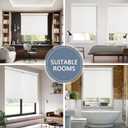 AOSKY Blackout Roller Shades Cordless Blinds for Windows, Free-Stop Shades with Valance, Thermal Insulated Fabric, UV Protection, Blinds for Home and Office (32" W x 72" H, Linen Beige