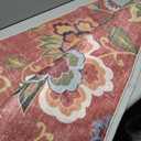 Beeiva Floral 3x5 Washable Rug Non Slip, Red Small Vintage Washable Rugs for Entryway, Ultra Thin Paisley Red Lightweight Entryway Carpet for Bathroom Kitchen Bedroom Office Christmas