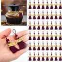Daifunli 60 Pcs 2026 Mini Graduation Tassels for Craft 2.4inch Tassels Party Favors Mini Bookmark for Graduation Decor, Chocolates Decor, Keychain Making(Maroon)