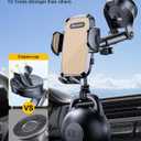 3-in-1 Phone Mount for Car [Most Stable and Flexible Suction Cup] Vent Dashboard Windshield Cell Phone Holder Car Fit for iPhone 15 14 13 12 Pro Max Samsung S23 S22 S21 All Phone, Gold