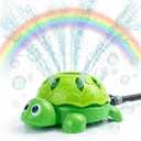 TOY Life 2-in-1 Turtle Sprinkler for Kids with Bubble Machine Kids Water Sprinkler for Yard, Outdoor Water Toys for Kids Ages 3-5 4-8, Rotating Backyard Sprinkler Toy for Outdoor Summer Water Play