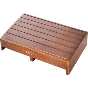 Wooden one Step Stool- Solid Pine Wood Step Riser with Non-Slip Pads, Wood Step Stool for Elderly Adults, high Bed, Bathroom, Kitchen (23.6" L*15.7" W*3.9" H, Brown, 400LBs Capacity)