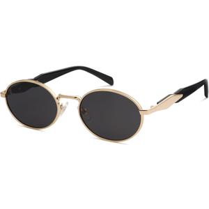 SOJOS Retro Oval Sunglasses for Women Men Trendy Sun Glasses Designer Inspired Classic Shades UV400 Protection SJ1224 (Grey)