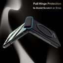 for Motorola Razr Ultra 2025 Case with MagSafe, Built-in 360 Magnetic Rotatable Ring Stand, Screen Protector & Hinge Protection, Thin & Slim Magnetic Stand Phone Case 5G, Black