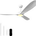 60'' White Ceiling Fan with Light,Outdoor Ceiling Fan light(White)