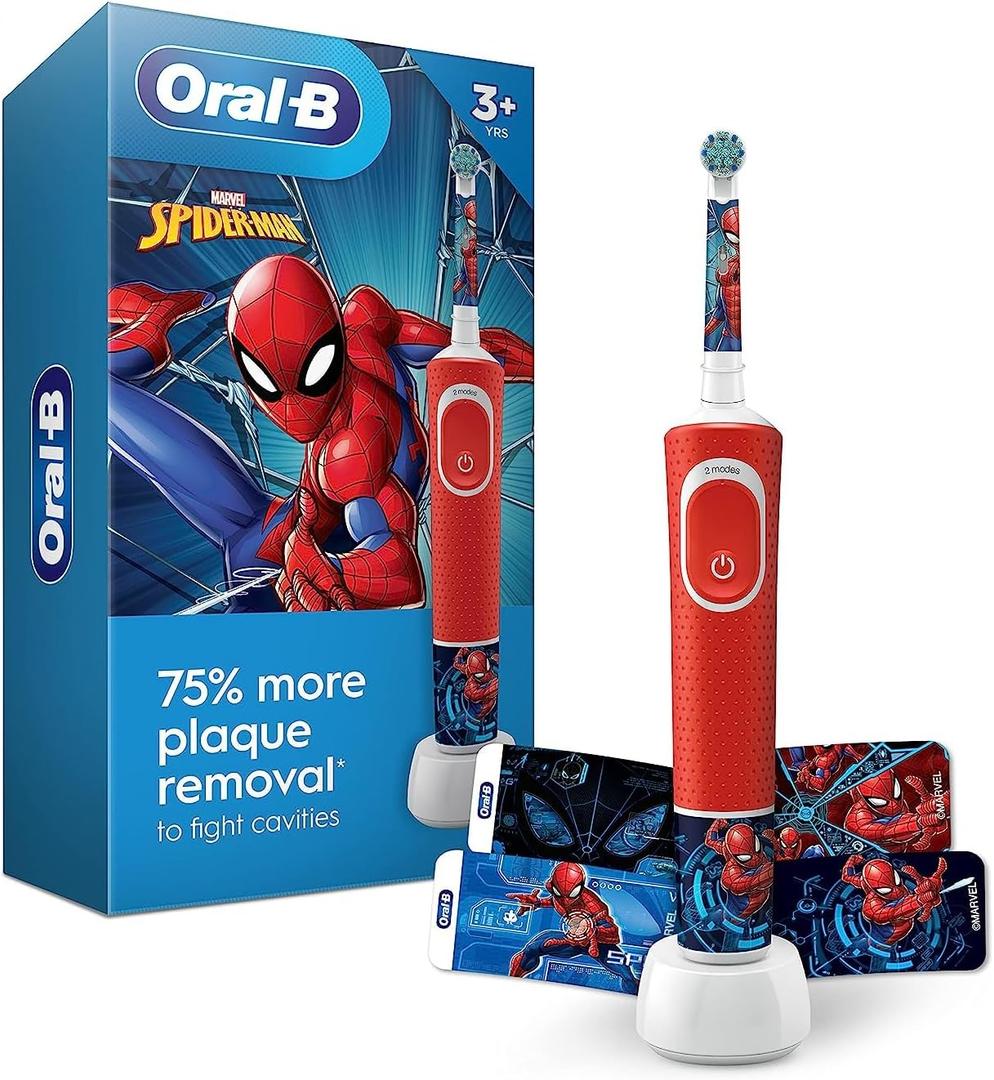 Oral-B Kids Electric Toothbrush Featuring Marvel's Spiderman, for Kids 3+ (1 Count (Pack of 1))