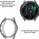 Compatible for Garmin Forerunner 265 Screen Protector & TPU Case Combo,Soft Flexible Film + Anti-Scratch Full Coverage Frame | Clear/Clear Black Protective Cover Set (4 Films + 2 Cases)