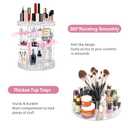 V-HANVER 360 Rotating Makeup Organizer Perfume Organizer Clear Cosmetic Storage Display Case Large Capacity Acrylic Beauty Holder Adjustable Partition Height for Bedroom Dresser or Bathroom Vanity