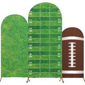 Sport Arch Backdrop Cover Set of 3 Arch Covers Spandex Stretch Backdrop Stand Cover 4ft, 5ft, 6ft for Wedding Birthday Shower Ceremony Decoration(Football Theme)