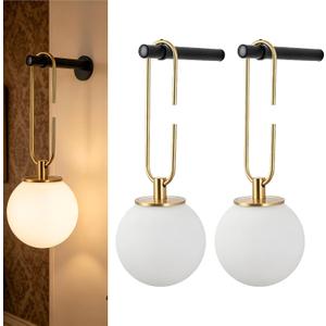 Wall Sconce Battery Operated Set of 2,Black Rechargeable Wireless Battery Wall Light Indoor Fixture with Remote Dimmable 3CCT＆9 Colors Modes Wall Lamps for Bedroom Living Room Hallway Decor, One Size