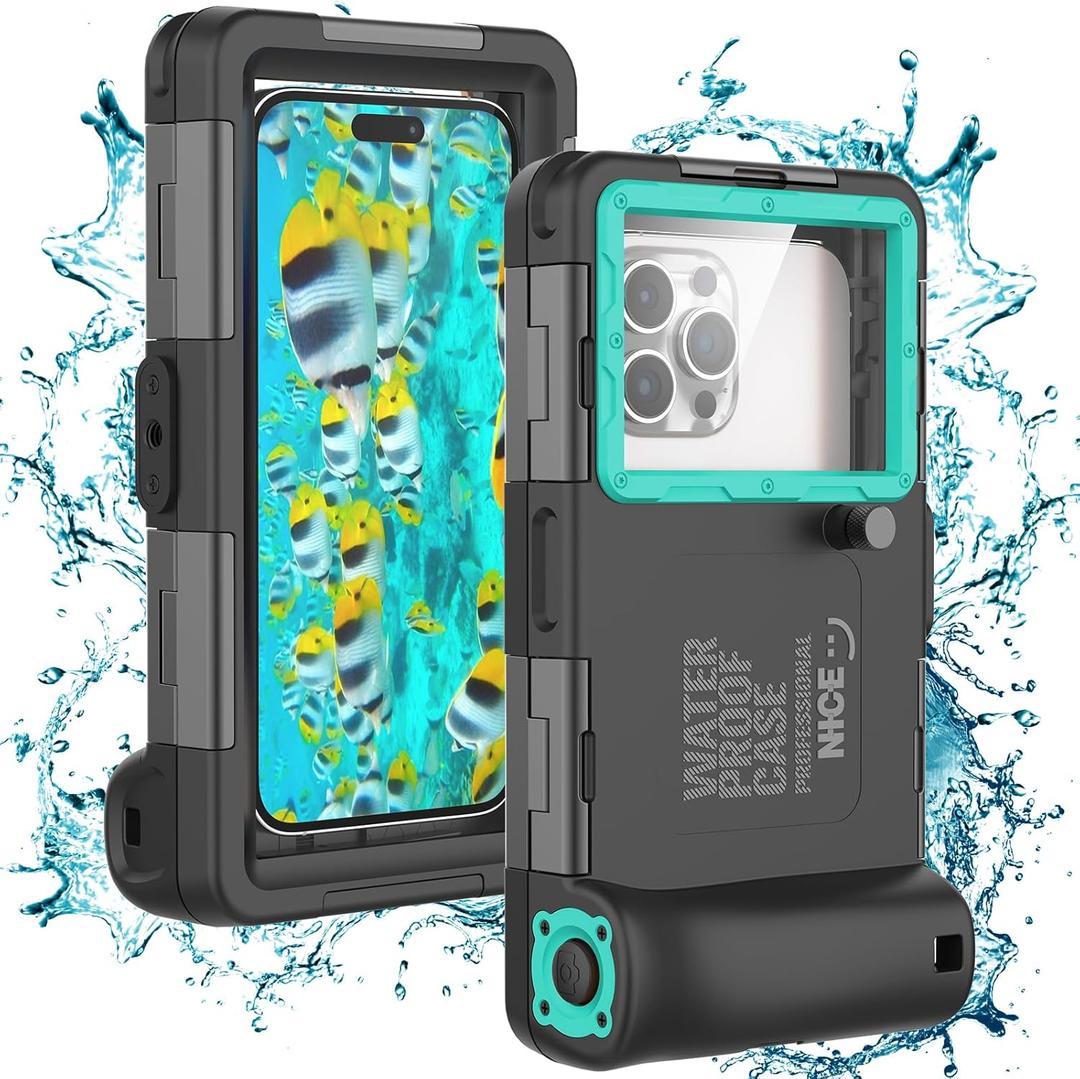 Nisso 2025 Underwater Diving Waterproof Phone Case for iPhone 17/16/15/14/13/12/11 Pro Max/XR/XS/X Galaxy S24/S23/S22/S21 Universal Waterproof Case for Snorkeling Photo Video (Blue)