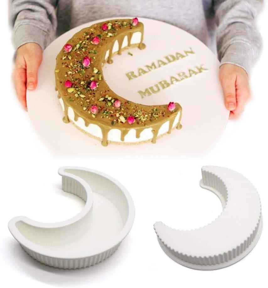 EchoDone Crescent Moon Shape Silicone Cake Pan, Moonlight Sonata Mousse Cake Bread Pizza Baking Mold Kitchen Bakeware Tools