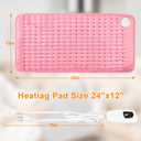 Deepsoon Heating Pad, Electric Heating Pads for Back, Neck, Moist Heating Pad for Abdomen Shoulder Knee Legs, Dry/Moist Heat & Auto Shut Off, Mother's Day Birthday for Men and Women, Baby Pink, 24x12 Inch
