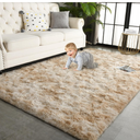 TWINNIS 4x6 Large Shag Area Rugs for Living Room Bedroom, Tie-Dye Beige Indoor Super Soft Fuzzy Plush Rugs, Upgrade Anti-Skid Modern Furry Rugs Fluffy Carpets for Kids Room Nursery Home Decor