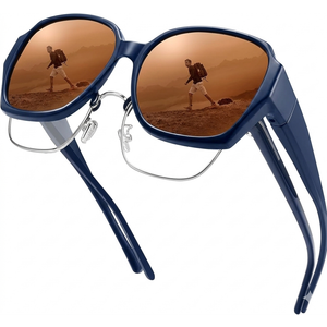 URUMQI Polarized Sunglasses Fit Over Glasses for Women, UV400 Protection Square Shades Extra Large Sun Glasses (A01 Glossy Black Frame/Grey Lens)