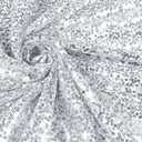 Vonty Sequin Fabric by The Yard - 2 Yard Silver Sequin Fabric, Glitter Fabric Sparkly Shiny Fabric Mesh Mermaid Fabric for Sewing Wedding Dress Tablecloth Party Decorative DIY(48 Inch Wide)