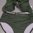 AI'MAGE Womens High Waisted Bikini Sets Tummy Control Bathing Suits Halter Two Piece Swimsuit Modest Bikini 2025 (Medium, Army Green)