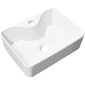 MAISINK 16 Inch Small Vessel Sink, 16" X 12" Rectangular Vessel Sink White Modern Porcelain Ceramic Above Counter Bathroom Sink - Amazon.com