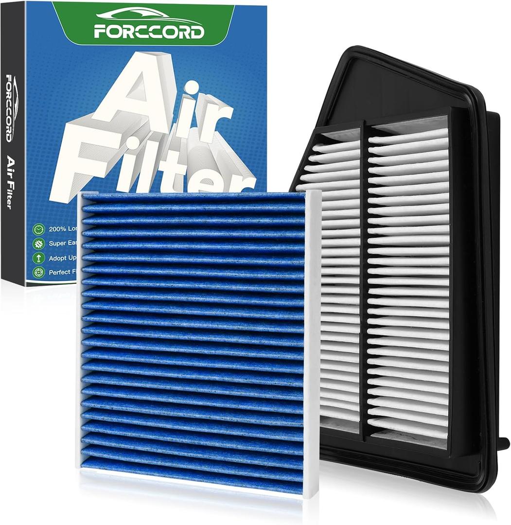 Cabin & Engine Air Filter Fit for Honda Accord 2.4L (2013-2017), Acura TLX 2.4L (2015-2020) Activated Carbon Cabin Filter Replacement Air Filter CF10134 CA11476 Car Accessories