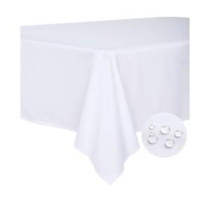 Table Cloth White 90x136 Inch Tablecloth  Rectangle Tables Outdoor Washable Wrinkle Free and Spillproof Polyester Tablecloth for Festival Camping Picnic Party Cover, Pack 6